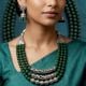 Handcrafted Alloy Metal Glass Bead Necklace